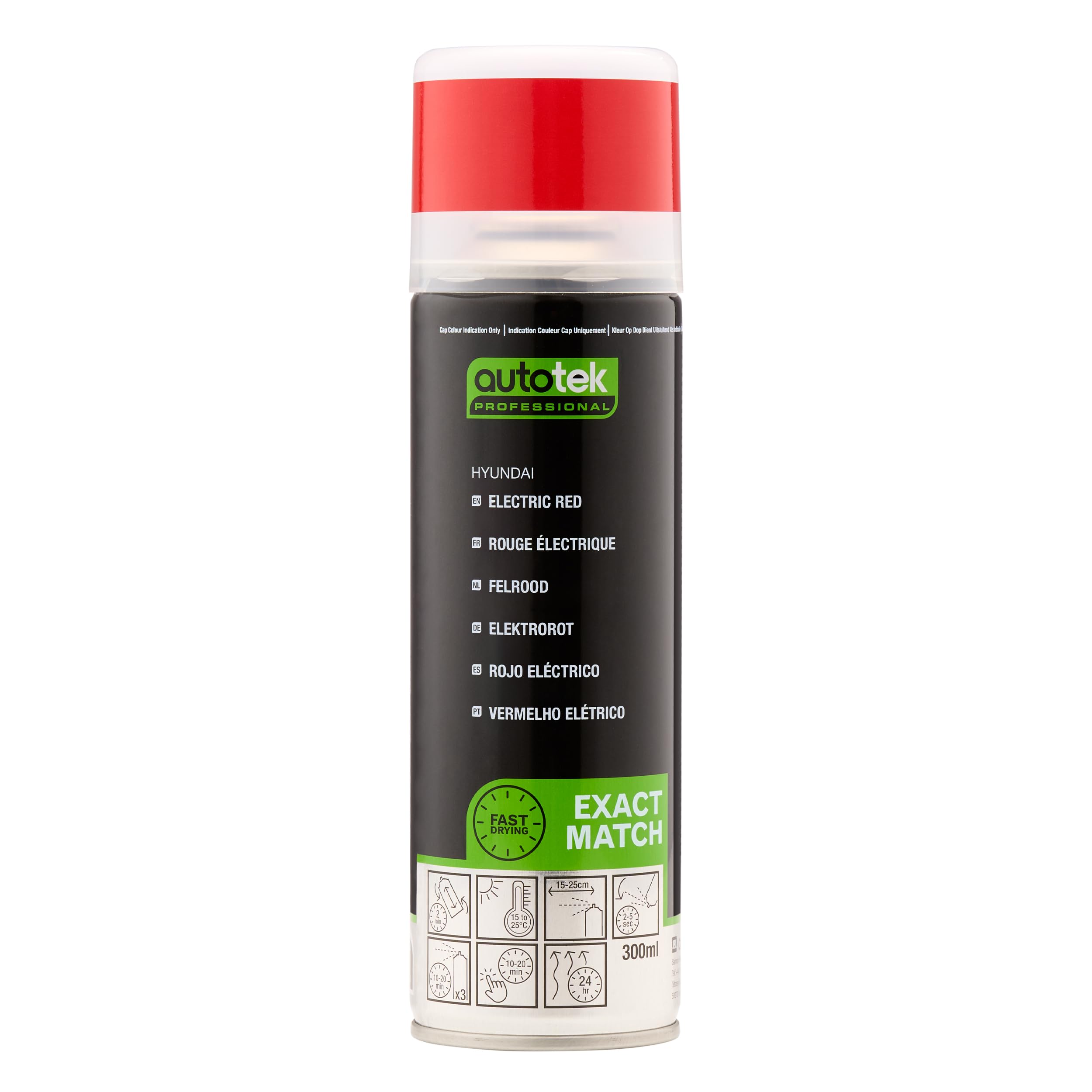 Autotek Professional Exact Match Car Spray Paint, Hyundai Electric Red Aerosol Spray, 300 ml