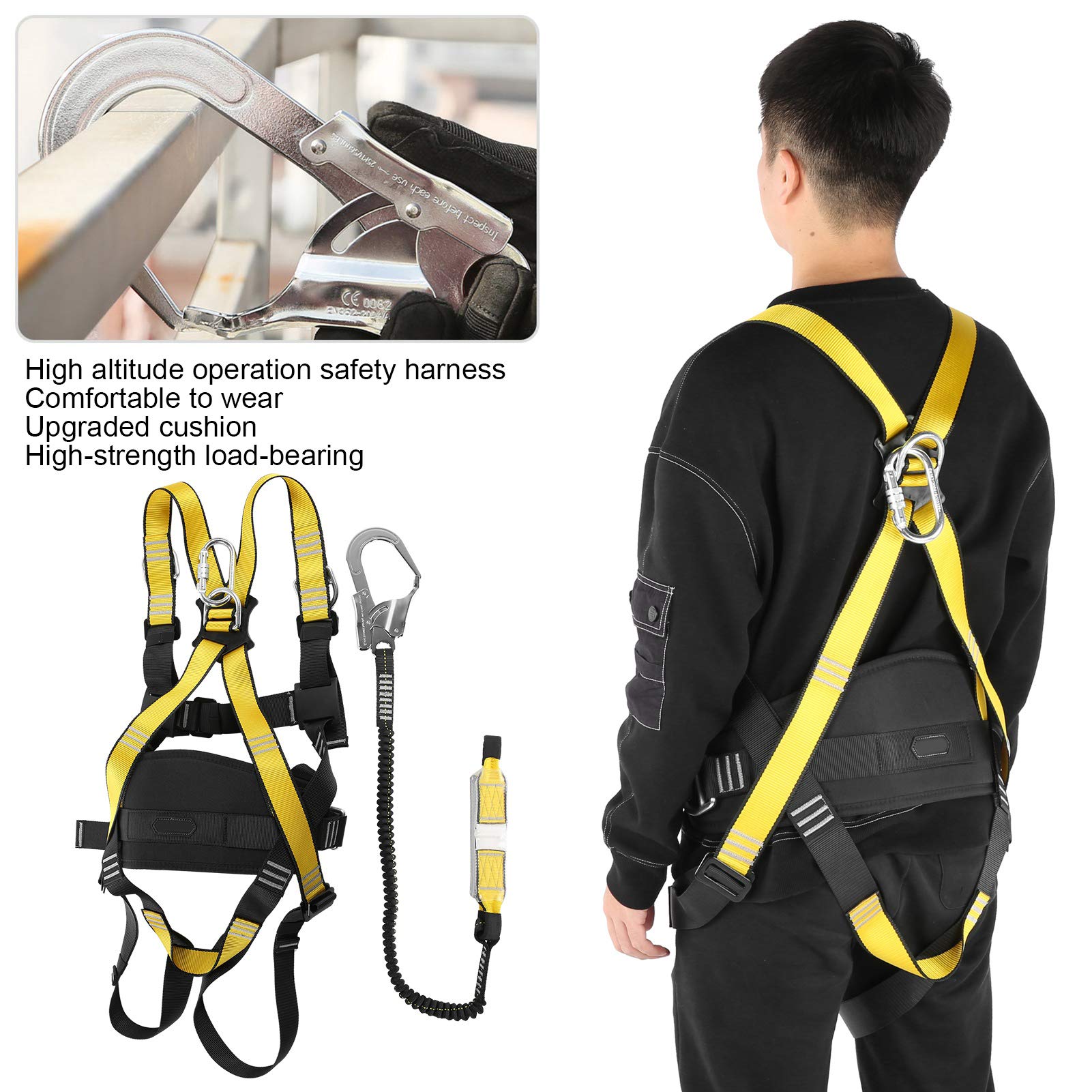 Arnés de Seguridad, protección contra caídas de 5 Puntos, cinturón de Seguridad de Cuerpo Entero, Personal para el Trabajo, Escalada, construcción, operación a Gran altitud