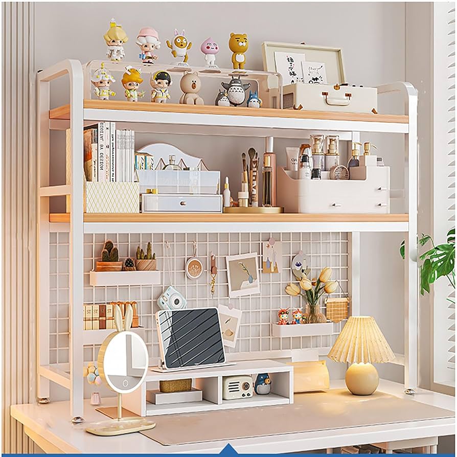 Amazon.co.jp: NEONMAN 卓上収納 本棚 机の上 穴付き卓上収納