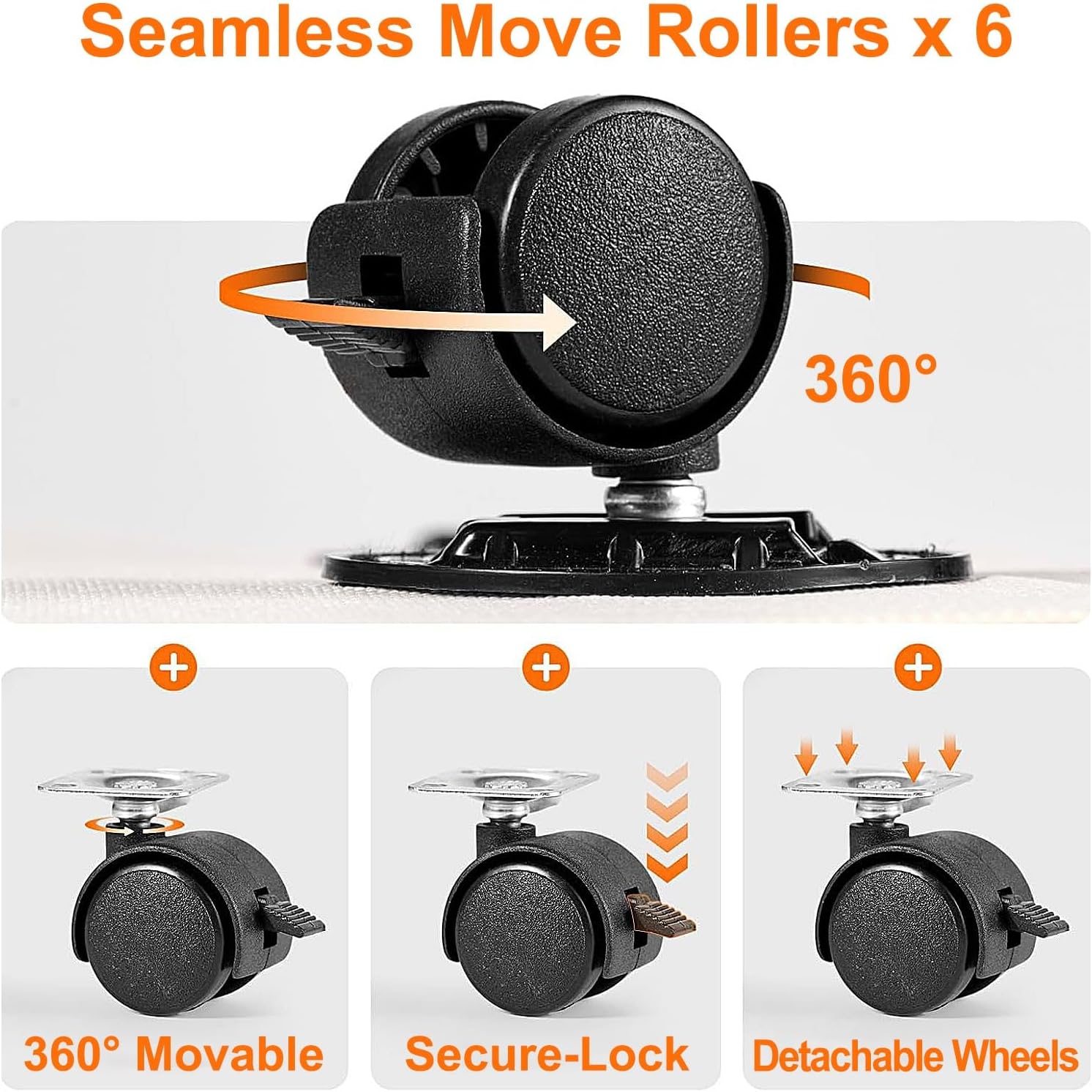 2 Pack Under Bed Storage with Wheels, Storage Bins Under Bed, Clear Lid, 360° Swivel Wheels X 6, Oxford Cloth, for Clothes, Boots, Toys