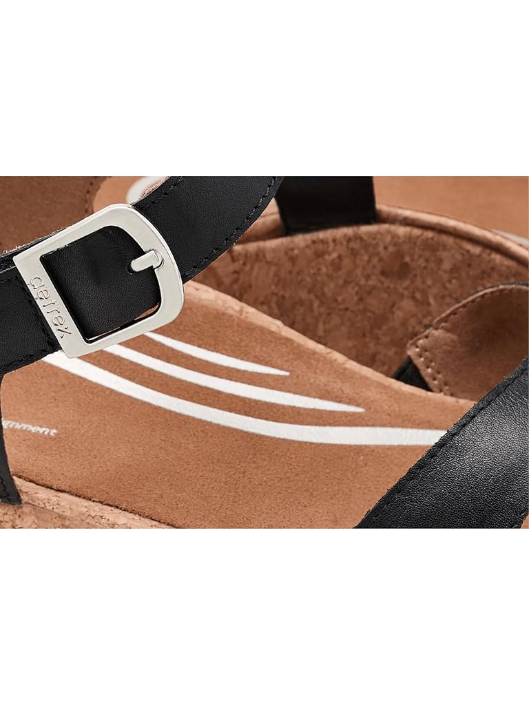 Black Aetrex Flora Adjustable Platform Sandals