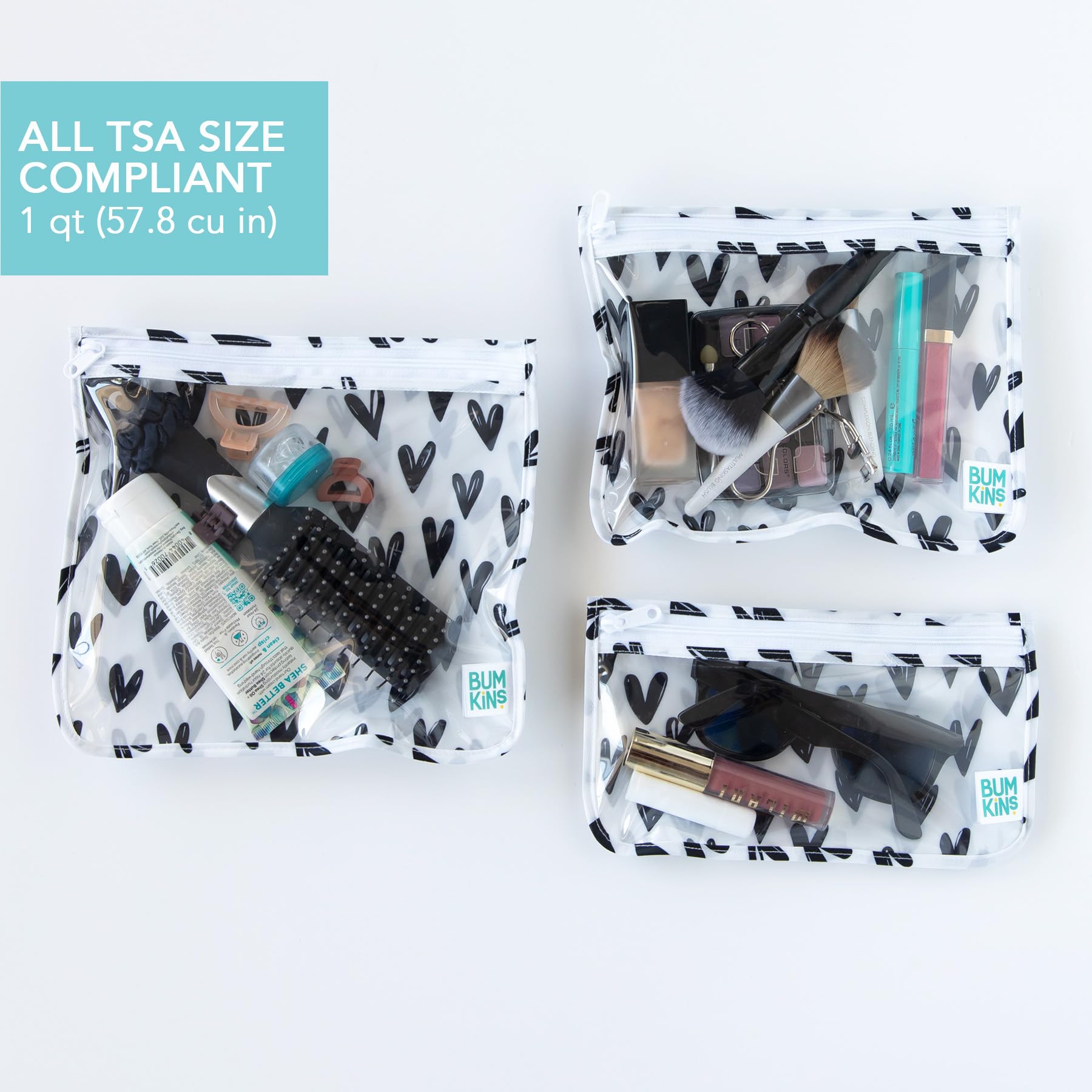 Amazon.com: Bumkins Travel Bag, Toiletry, TSA Approved Pouch, Zip Bag, Quart Size Airline Compliant, Clear-Sided, Baby, Diaper Bag Organization, Makeup, Accessories, Packing, Set of 3 Sizes, Black Hearts : Baby Amazon.com: Bumkins Travel Bag, Toiletry, TSA Approved Pouch, Zip Bag, Quart Size Airline Compliant, Clear-Sided, Baby, Diaper Bag Organization, Makeup, Accessories, Packing, Set of 3 Sizes, Black Hearts : Baby