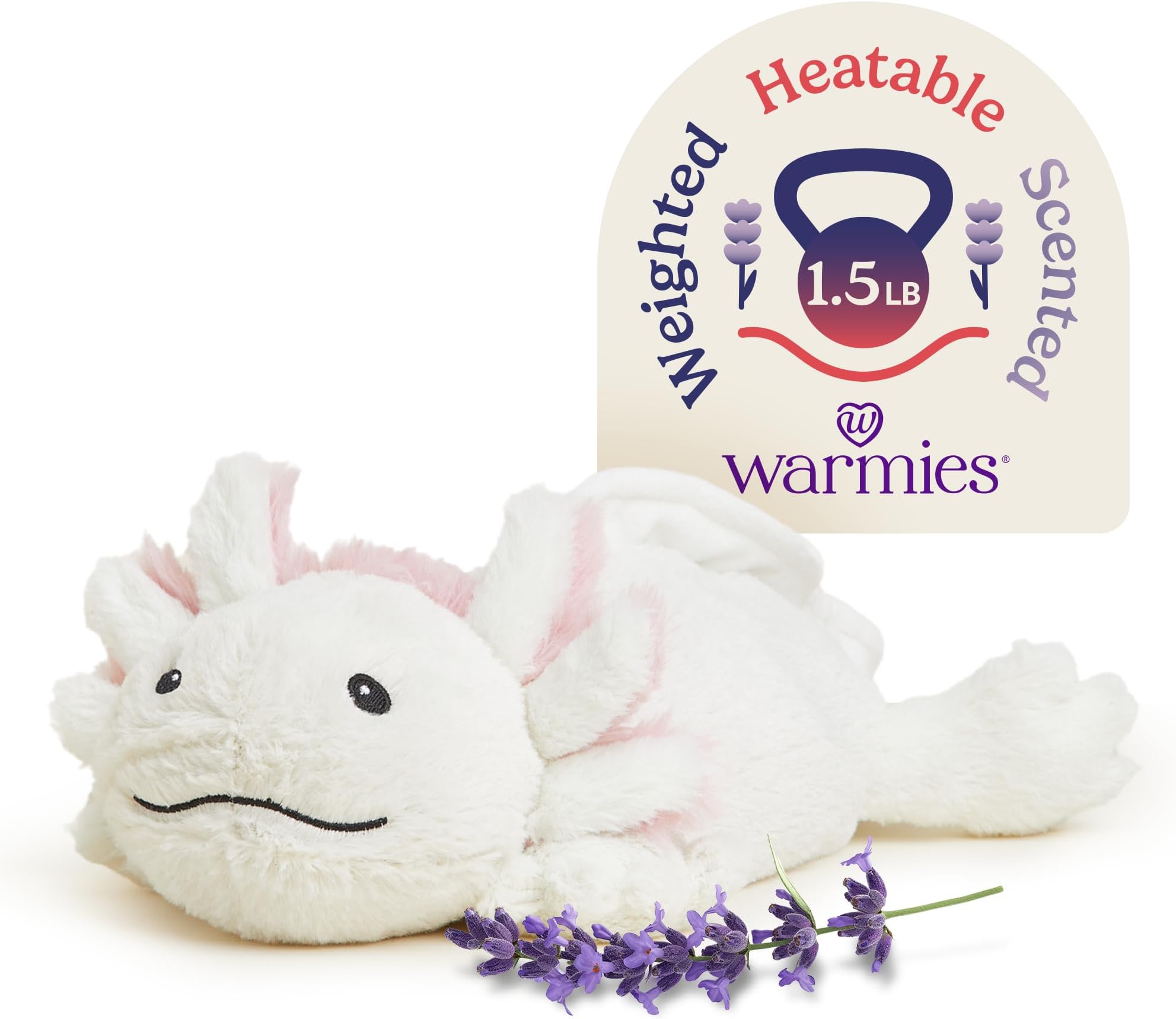 warmies Microwavable & Weighted Stuffed Animals, Axolotl - Heated Stuffed Animal Plushie for Warmth & Comfort - Cute Soft Plush Toys for Adults & Children (Boys, Girls, Babies & Toddlers)