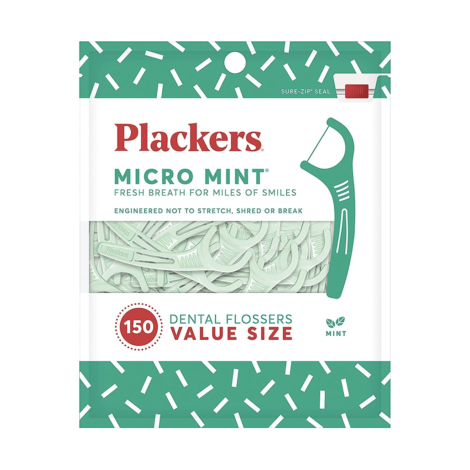Plackers Micro Mint Dental Floss Picks 150 Count Pack of 3