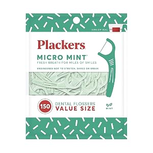 Plackers Micro Mint Dental Floss Picks 150 Count Pack of 3