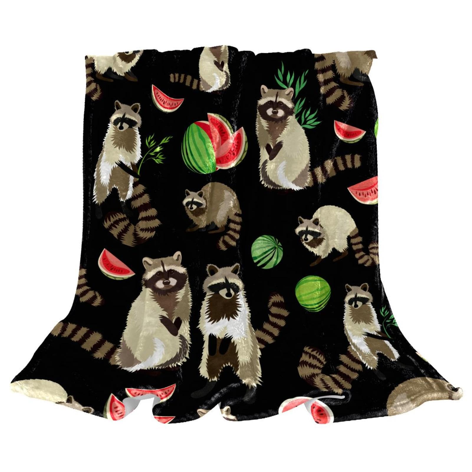 Couverture raton laveur pastèque pour vos soirées cocooning