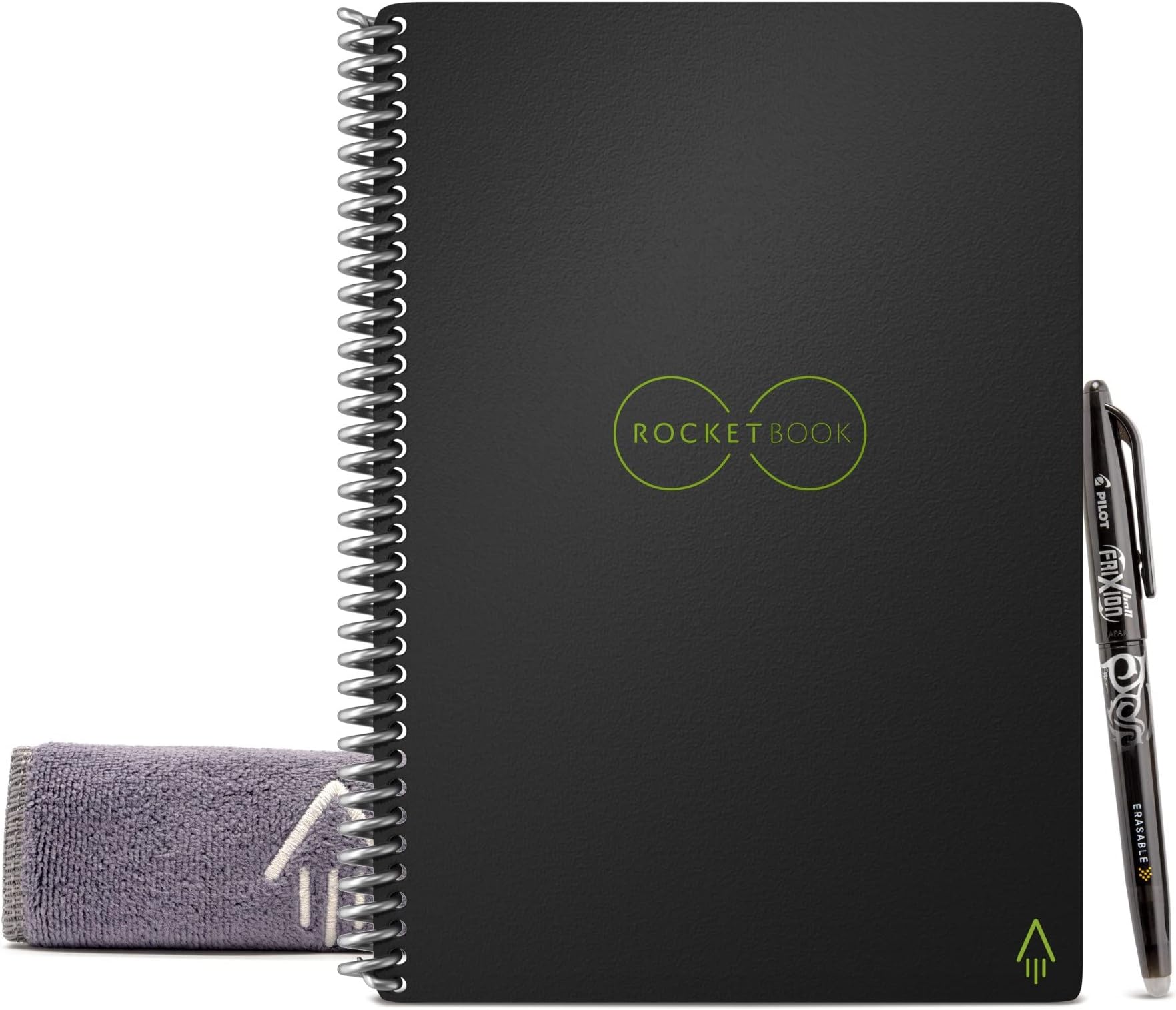 Rocketbook Core Smart Reusable Executive Size Notebook, 6" x 8-4/5", Line Ruled, 18 Sheets, Black