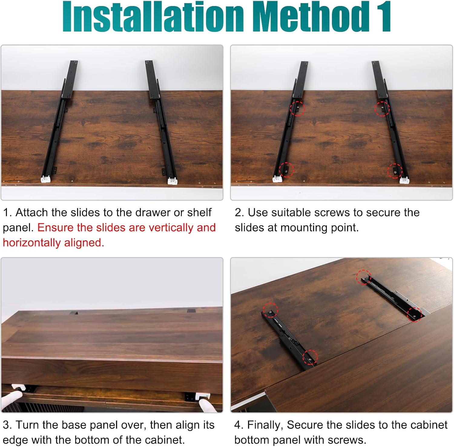 Undermount Drawer Slide Bottom Mount Pull Out Shelf Rail Hardware Flat Surface Sliding Drawer Glide Track Bracket for Frameless Kitchen Trash Cabinet Pull Out Shelf Pantry Tray Without Side Panel