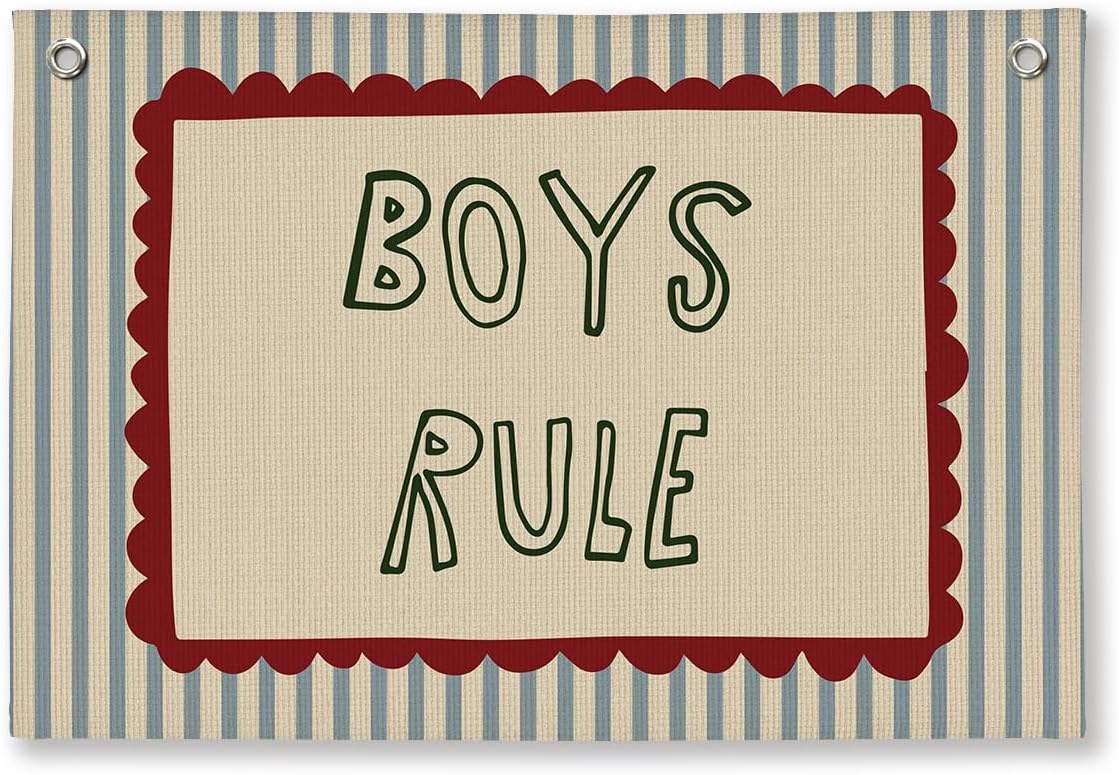 Long Live Boyhood Boys Room Decor, Nursery Playroom Toddler Boy Linen Canvas Banner Wall Baby Little Boy Kids Teen Room Bedroom Decorations, 20x30 Inch