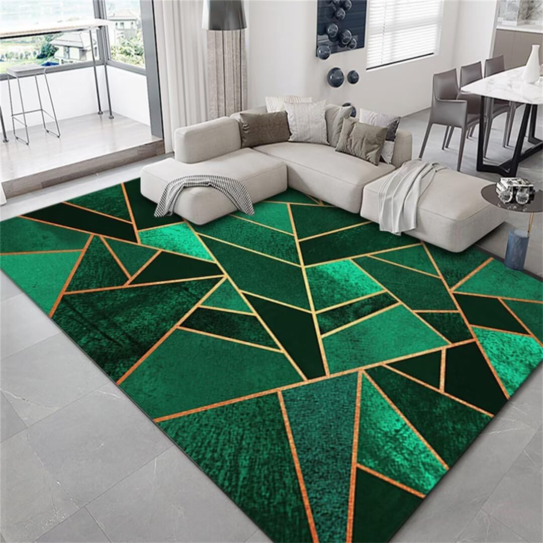 Tapis lavable et antidérapant vert 170x240cm pour éviter les glissades des enfants