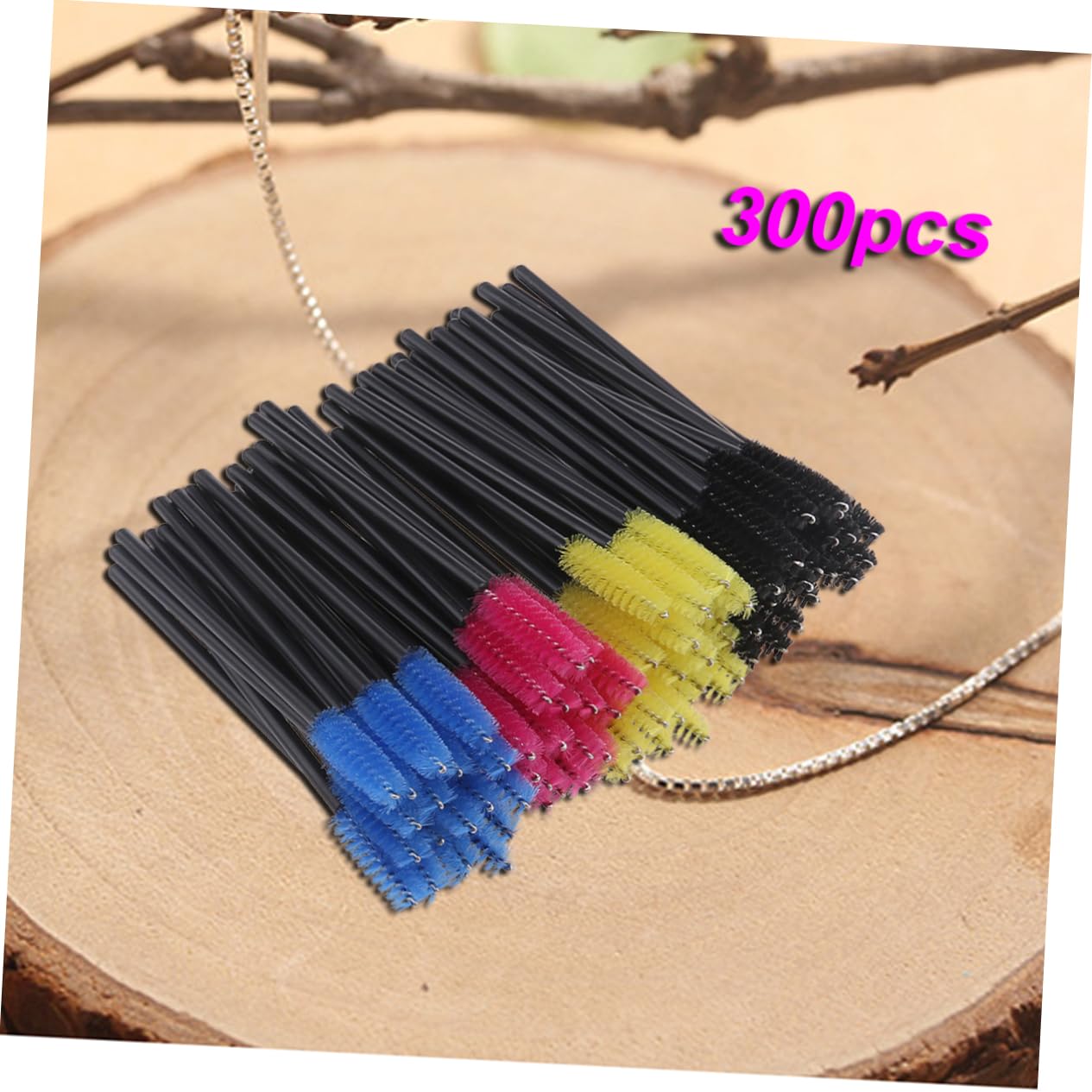 BIUDECO 300pcs Disposable Mascara Wands Eyelash Brush Applicator Face Makeup Brushes Kit