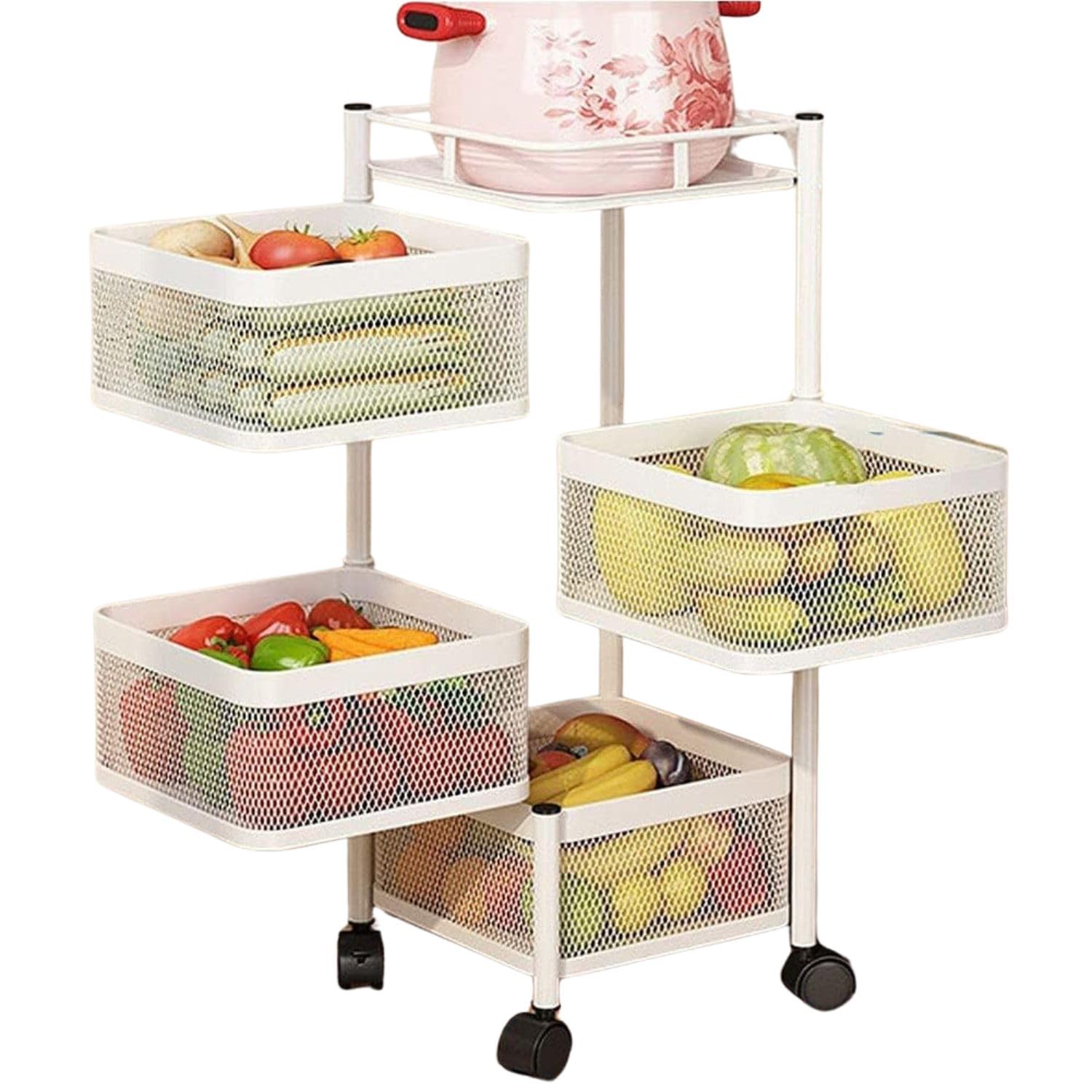See full amazon price history chart for Go Hooked Rotating cart Storage Racks | Metal 4-Tiered Basket Shelves No Assembly Required |Square Shaped Bathroom Shelf Organizers and Storage Cart for Fruits, Vegetables and Grocery White Go Hooked Rotating cart Storage Racks | Metal 4-Tiered Basket Shelves No Assembly Required |Square Shaped Bathroom Shelf Organizers and Storage Cart for Fruits, Vegetables and Grocery White (B0D9YHQGCM) Amazon Price History, Amazon Price Tracker