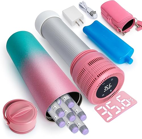 Miniatura 11 de YOUSHARES - Estuche refrigerador insulina para viaje - Botella de enfriamiento no eléctrico de 48H con paquete de hielo aprobado por la TSA, Hoja