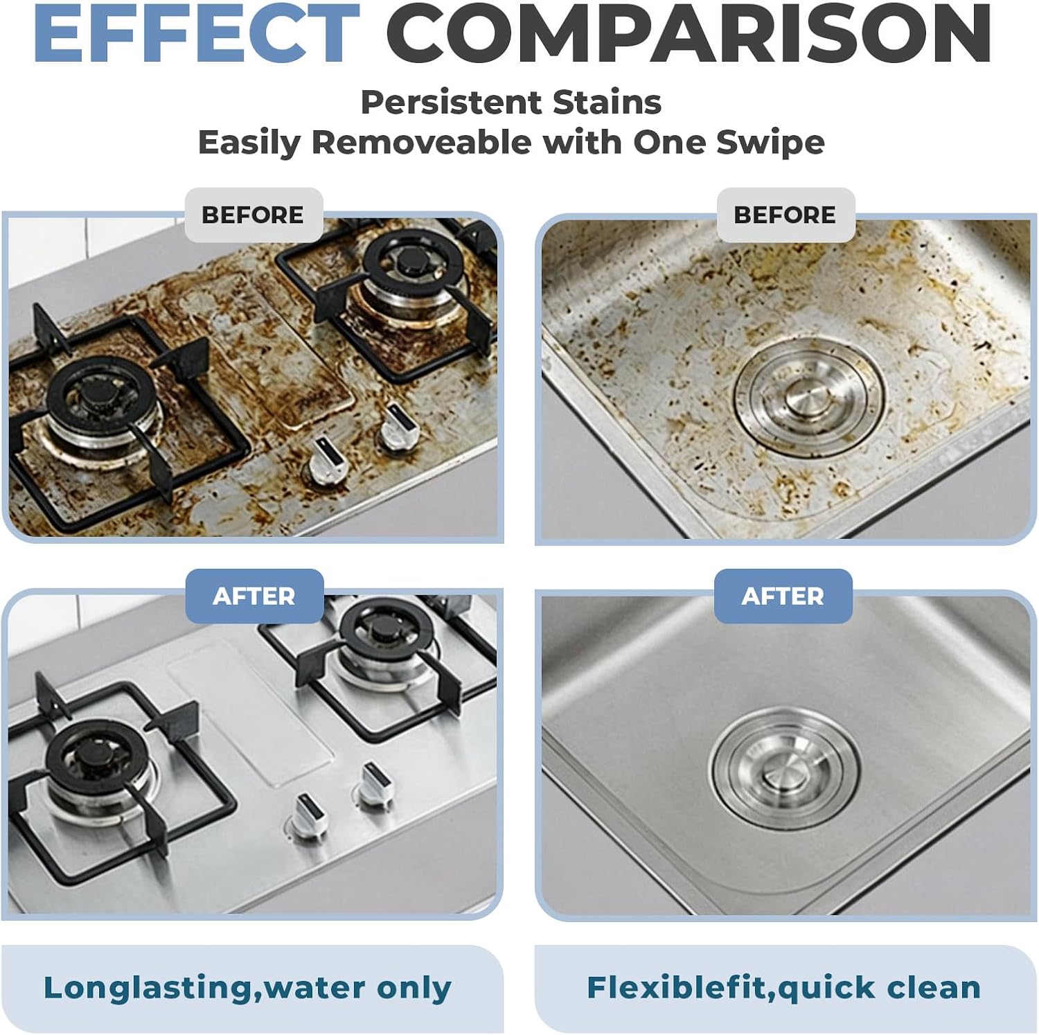 Steeli Sponge, Scratch-Free Stainless Steel Sponge for Stainless Steel, Heavy Duty Burnt-On Stain Remover for Pots & Pans - Leaves No Scratches, Durable Kitchen Sponge for Curved Surfaces & Cookware
