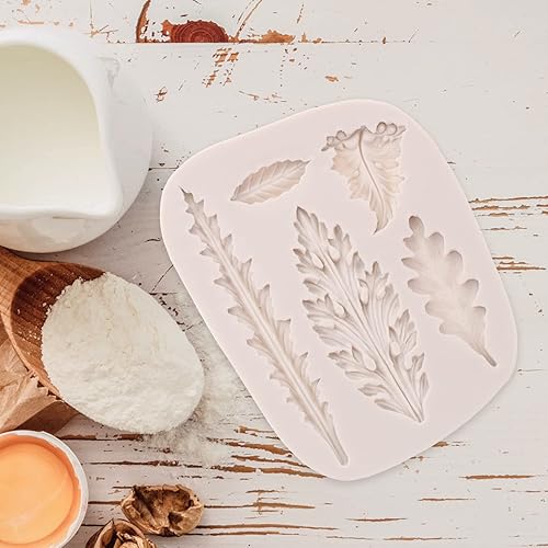 Miniatura 7 de SEWACC 2 piezas de hojas de arce de silicona para tartas, nubes de hojas de otoño, moldes de chocolate, moldes de pastelería fondant, herramienta de