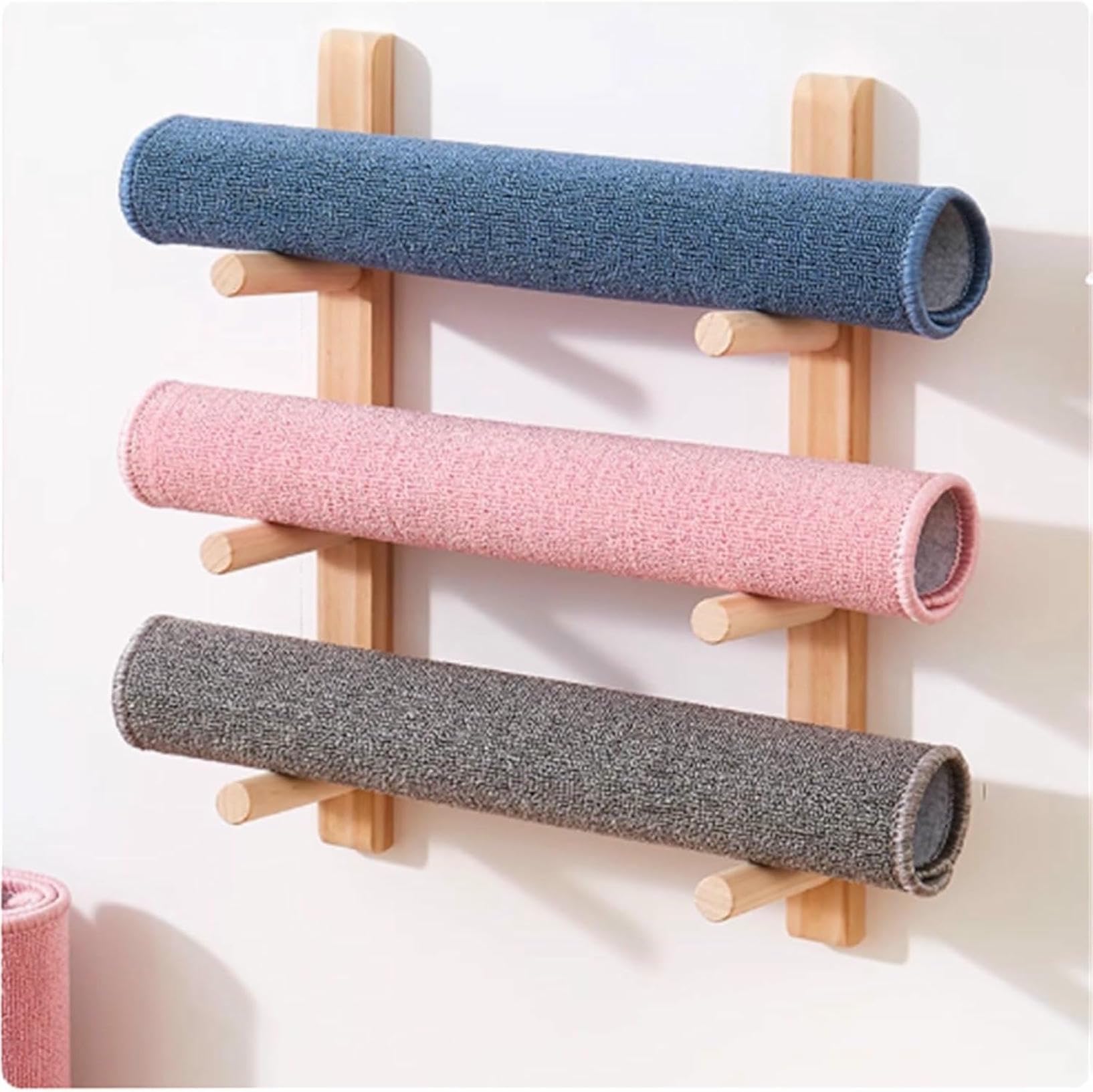 Meuble support de tapis de yoga à 3 couches avec rangement haltères et rouleau mousse