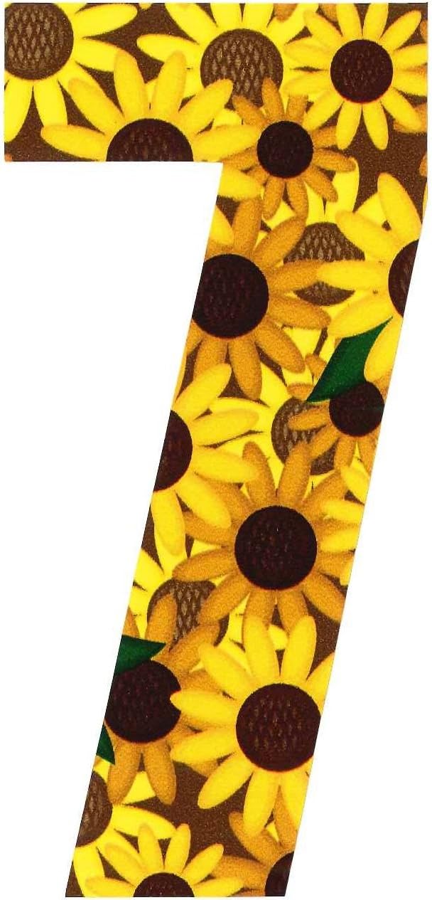 Wheelie Bin Number Sunflower - Monogram 7