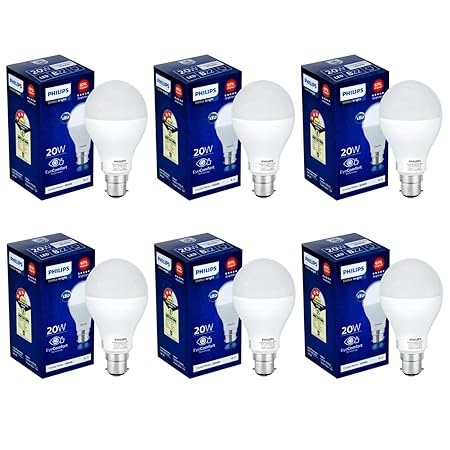 Philips Stellar Bright Base B22 20-Watt LED Bulb (Pack of 6, Cool Day Light)