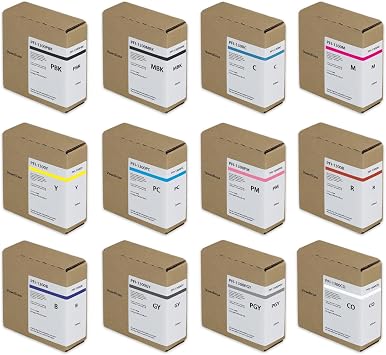 PFI-1300 Ink Tank 330ml 12-Pack MBK, C, M, Y, GY, R, PM, PC, CO, PBK, B, PGY Replacement for Canon PFI 1300 Ink Tank imagePROGRAF PRO-2000 PRO-2100 PRO-4000 PRO-4100S PRO-6000 PRO-6100S Printer