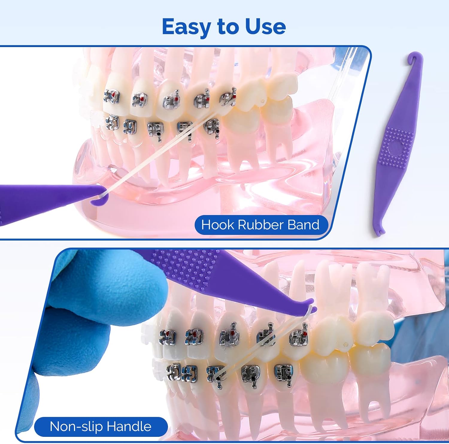 JMU Orthodontic Elastics 5/16 Medium, 500 pack Intraoral Elastic Bands Latex Orthodontic Dental Rubber Bands Made in USA
