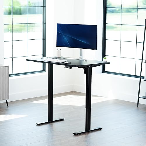 Vista 217 de VIVO DESK-TOP60G - Mesa universal de una pieza de 60 x 24 pulgadas, color gris oscuro, para marcos de escritorio estándar y sentados a pie, altura