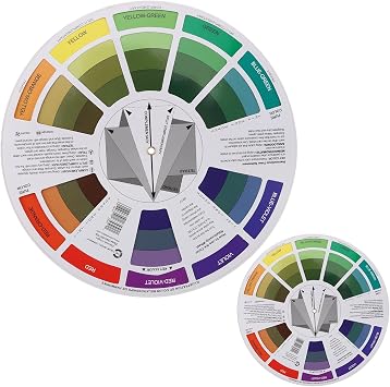 Creative Color Wheels for the Artist, Paint Mixing Guide for Artists Quilters and Makeup Blending, Portable Color Matching Spinner for Watercolor Learning Art Class Teaching 5.5" & 9" 2pcs