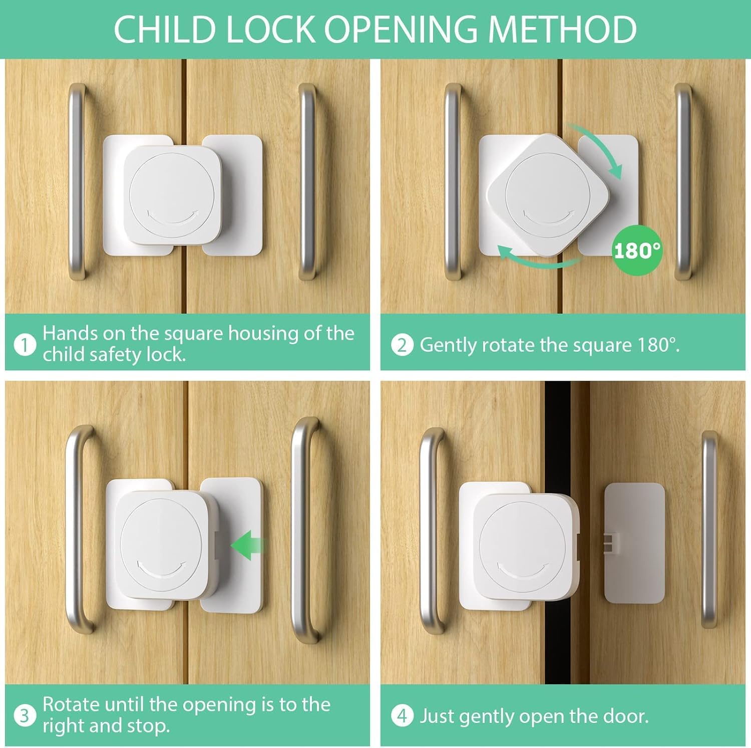 Baby Guard Drawer Lock, Child Safety Lock, Cabinet Stopper for Refrigerators, Cupboards, Cabinets, Earthquake Prevention Pack of 5
