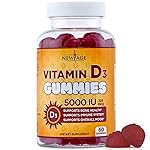 NEW AGE Vitamin D3 5000 IU 125mcg Gummies - Support Immune Support, Strong Bone Health - Non-GMO, Gluten-Free, Dairy-Free, No Gelatin (60 Gummies (Pack of 1))