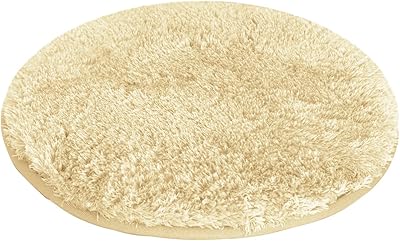 ottostyle.jp 低反発クッション ラウンドクッション 極細 マイクロファイバー 滑り止め付き 座面クッション チェアパッド (マイクロファイバー/シルクベージュ, 35㎝)