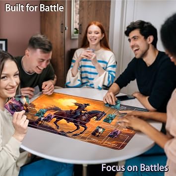 for MTG Game Playmat, for Magic TCG Rubber Play mat,Tabletop Card Playmats with Smooth Surface,Trading Card Inked Game Mat with Zones,Battle Game,Cowboy on Horseback