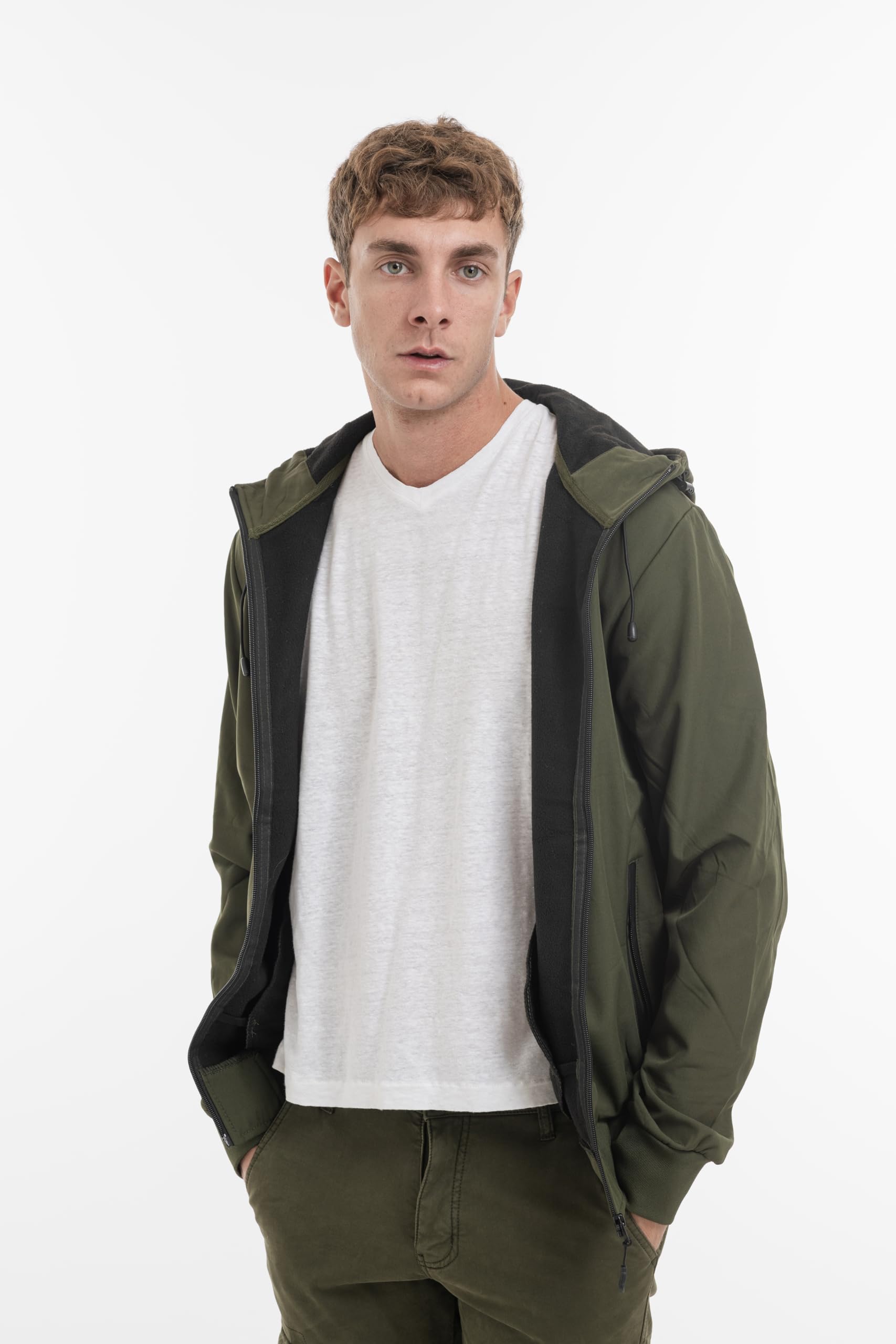 TONY BACKER Giacca Jacket Uomo In Softshell Impermeabile Antivento con Cappuccio Giubbotto Caldo Per Trekking Casual 6860
