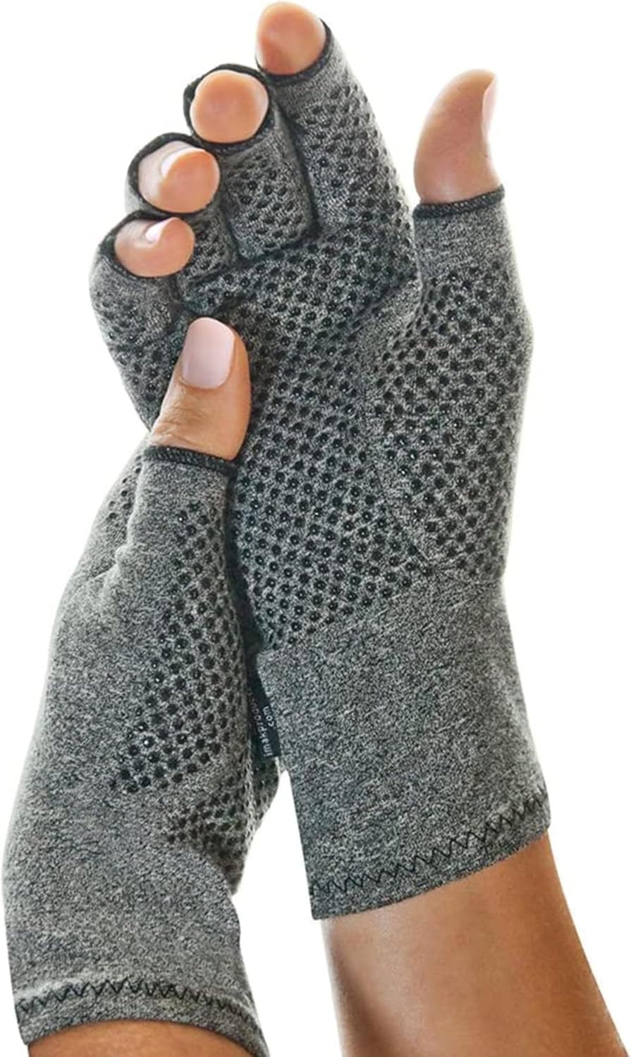 Brownmed - IMAK Compression Active Gloves for Arthritis & Joint Pain-Men & Women Fingerless Gloves to Support Circulation