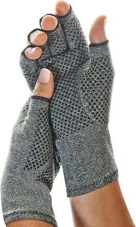 Brownmed - IMAK Compression Active Gloves for Arthritis & Joint Pain-Men & Women Fingerless Gloves to Support Circulation