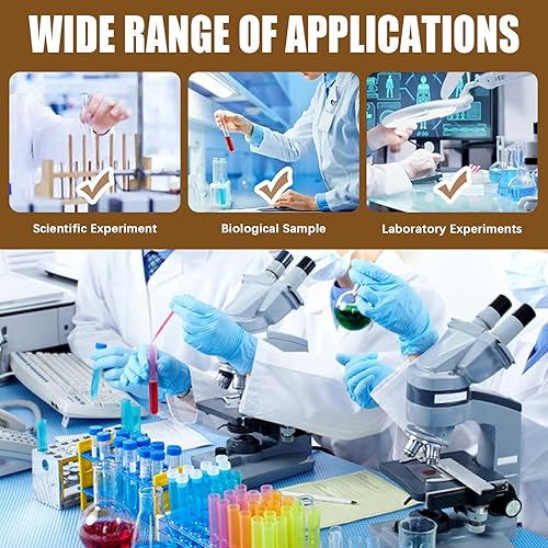 Miniatura 7 de Wokape Soporte de tubo de ensayo de plástico de 28 pocillos, estante desmontable para tubos de centrífuga + 25 tubos de centrífuga de fondo plano de