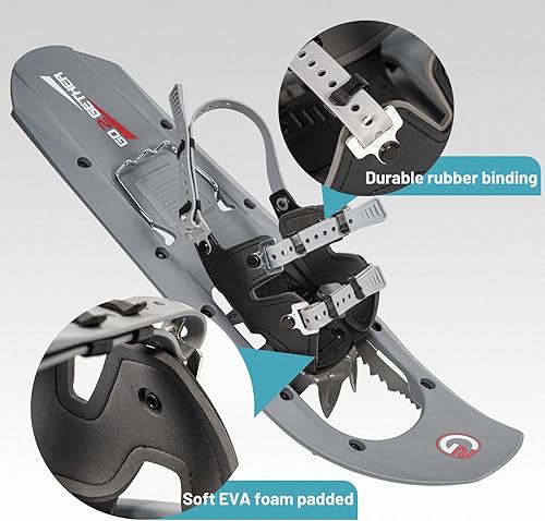 Miniatura 2 de G2 - Juego de raquetas de nieve para terreno de montaña de 232530 pulgadas con bastones de senderismo, rieles de tracción de acero especiales,