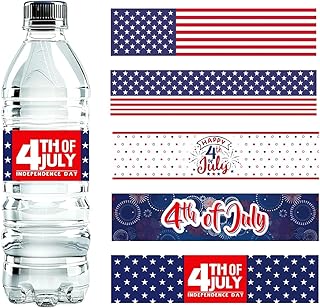 Patriotic 4th of July Independence Day Water Bottle Labels Sticker America Memorial Day Banquets Dinners Party Kitchen Dining Table Decorations - 100pcs