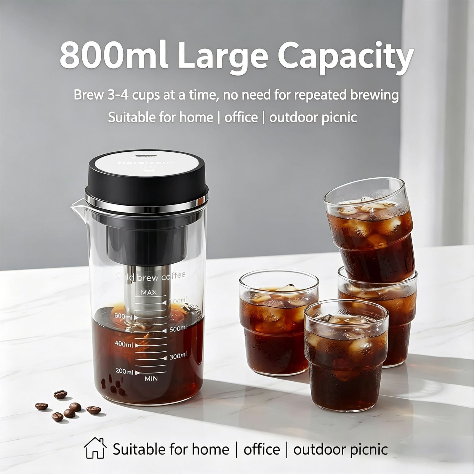 Macchina da caffè freddo 800ml per casa o ufficio