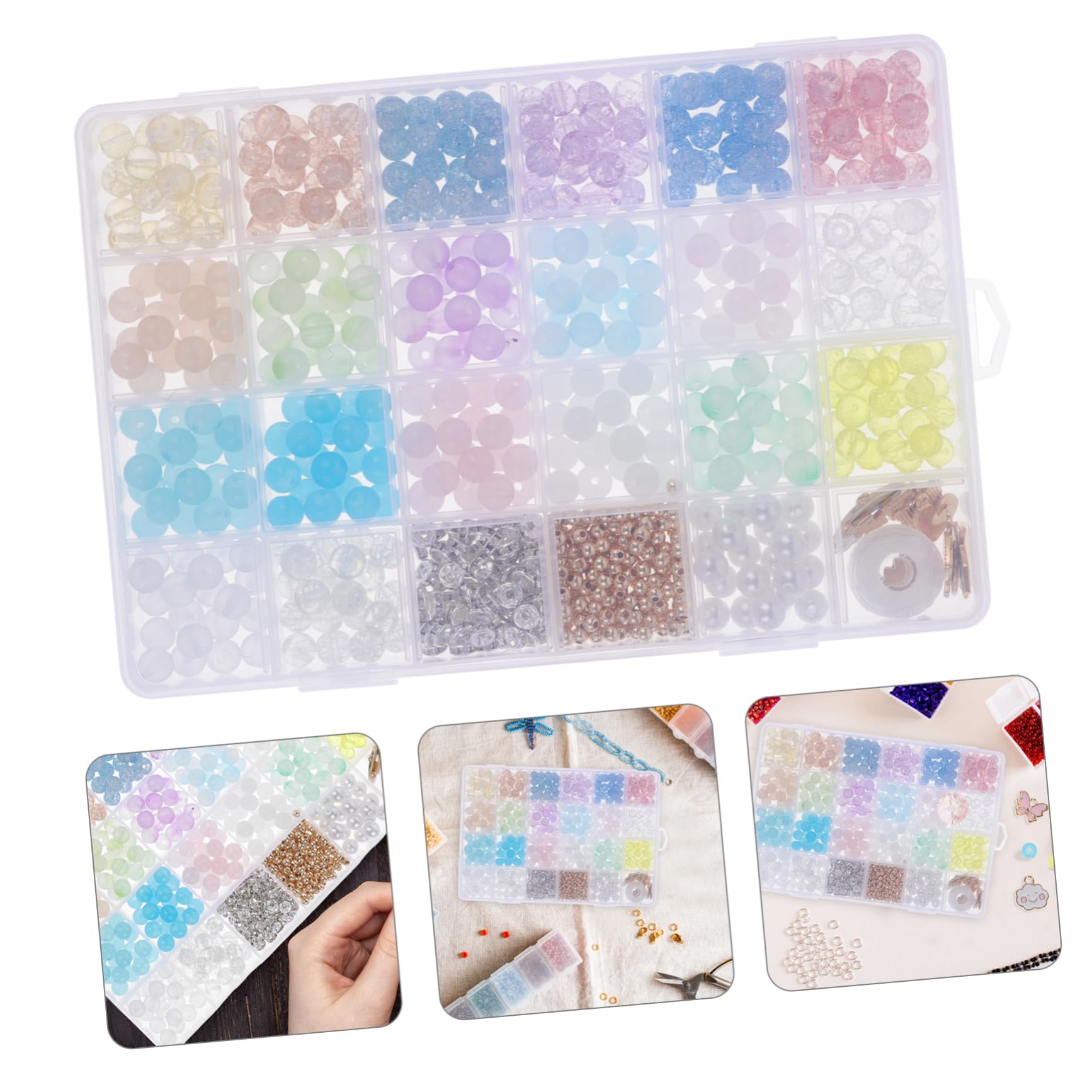 SHINEOFI Kit Per La Creazione Di Gioielli Con Perline Distanziatrici Colorate Da 670 Pezzi Per Braccialetti E Collane Artigianali