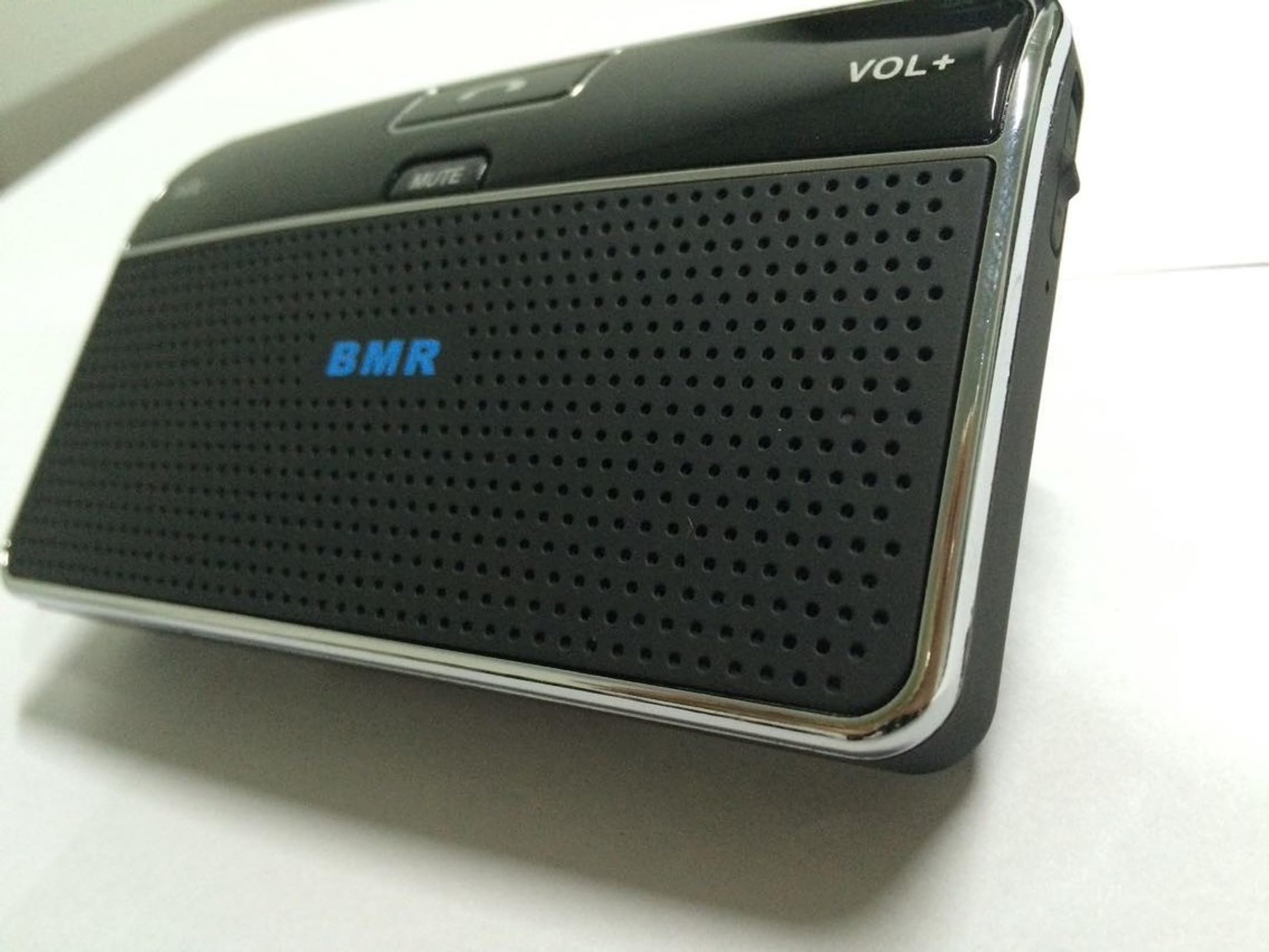 BMR Bluetooth Visor car Bluetooth Handsfree Two-Speaker Speakerphone Car kit for iPhone, Samsung, HTC and All Other Cellphones - 2 Speakers with Even Better Sound Quality Added Mute Function Key