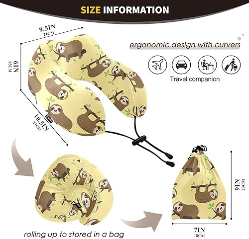 Miniatura 3 de Almohada de viaje de perezoso para dormir, almohada de cuello de espuma viscoelástica para dormir, almohada cervical de espuma viscoelástica lavable