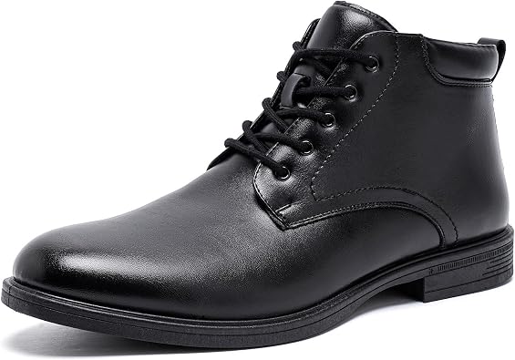 AMAPO Men Oxford Derby Boots,Comfort Casual Dress Boot for Men,Lace-Up Side Zipper