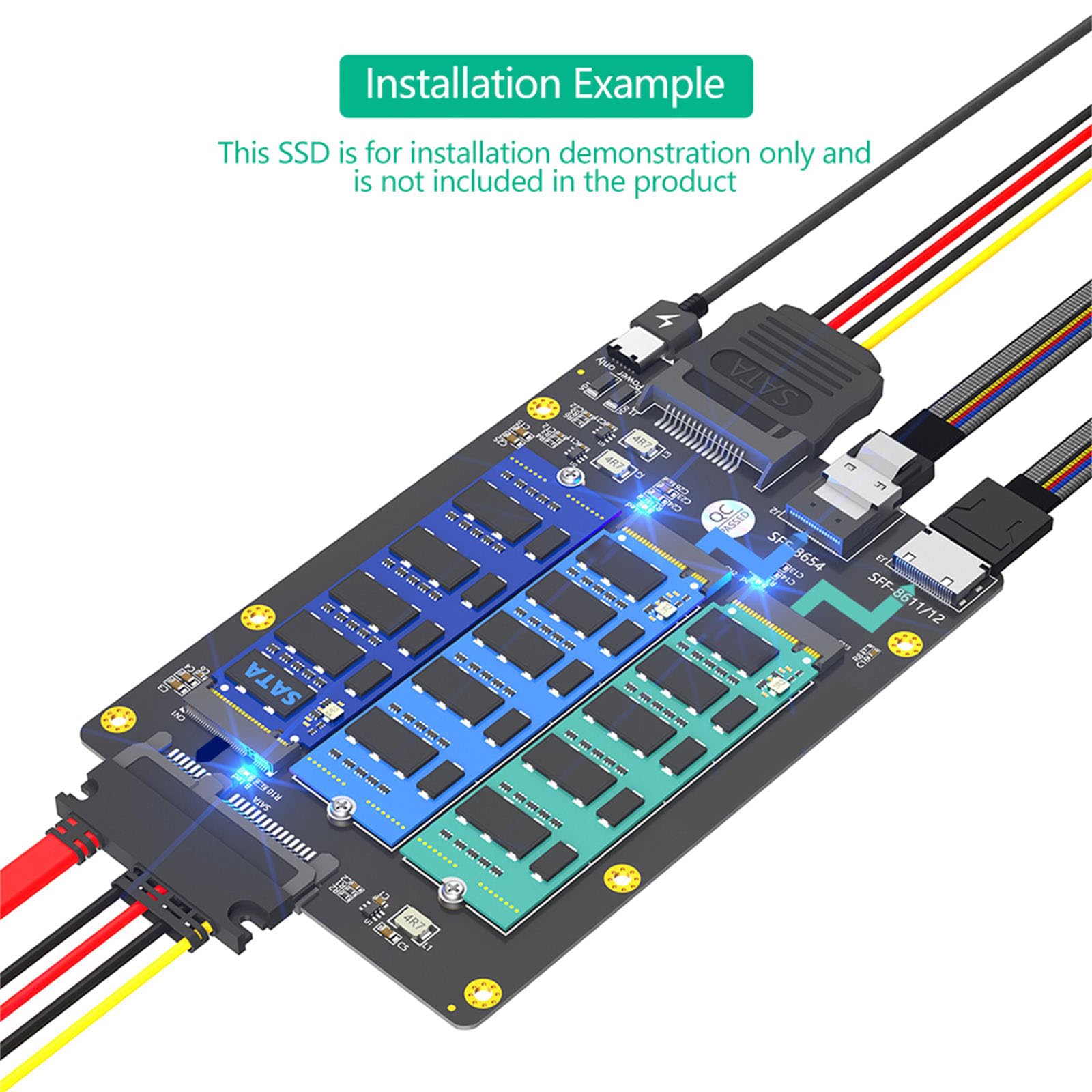 Adattatore NVME da Soid Disk a SFF-8611 SFF-8654 per trasferimento dati ad alta velocità e scheda adattatore server server