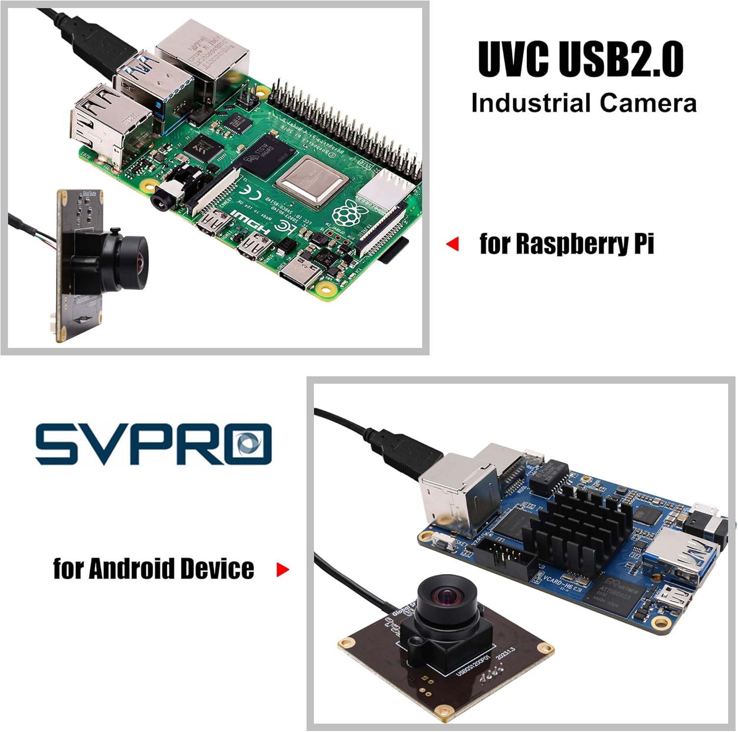 SVPRO Global Shutter USB Camera Module 90fps High Speed Webcam Board 1920x1200 2MP AR0234 UVC Webcam Module with Distortion Free M12 Lens for Computer,Slow Motion Board Camera for Golf Swing