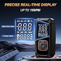 Vista 4 de Compresor de aire portátil para inflador de neumáticos, inflador de neumáticos portátil de 150 PSI para automóvil, bomba de aire de neumáticos