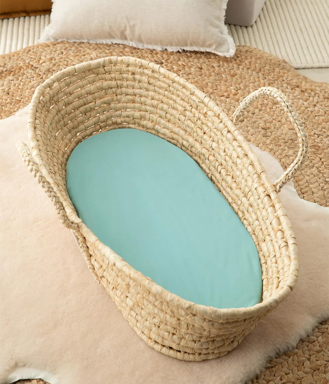 Love to Dream 2-in-1 Bassinet Sheet and Mattress Protector - Marine, Bassinet/Basket - Image 2