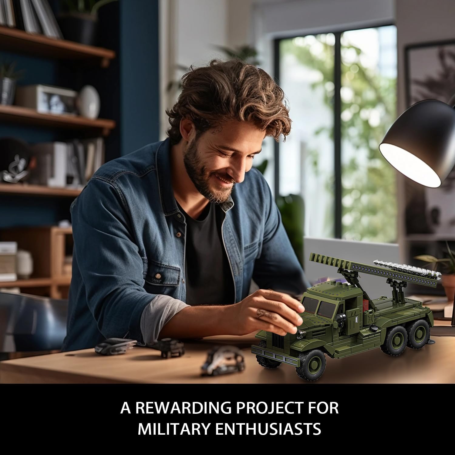 WW2 Military Building Blocks Set Compatible with Lego, Includes P-51 Fighter & BM-13 Rocket Launcher, Creative Military Gift for Boys and Kids Ages 8-12