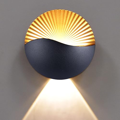 KAWELL Moderno y creativo aplique de pared LED de 12 W, impermeable, lámpara de pared LED para interiores y exteriores, efecto Art Deco para