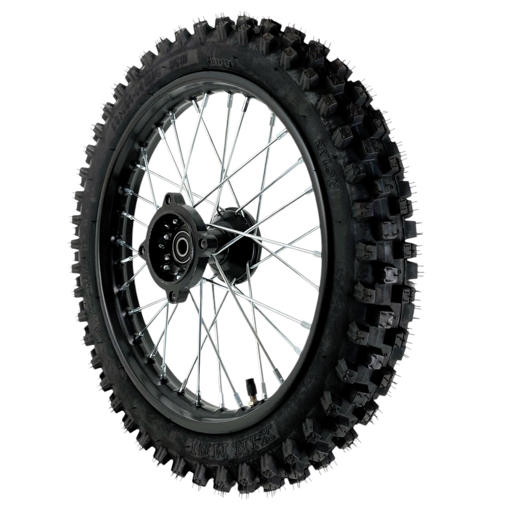 Rueda Neumático con camara y llanta 2.50-14 60/100-14 MIC 30M Llanta 1.4x14 Eje 15mm para Pit Bike, Dirt Bike, Cross Bike, Irbis KAYO, Bosuer BSE, 50-90cc 110cc 125cc 140cc 150cc 160cc