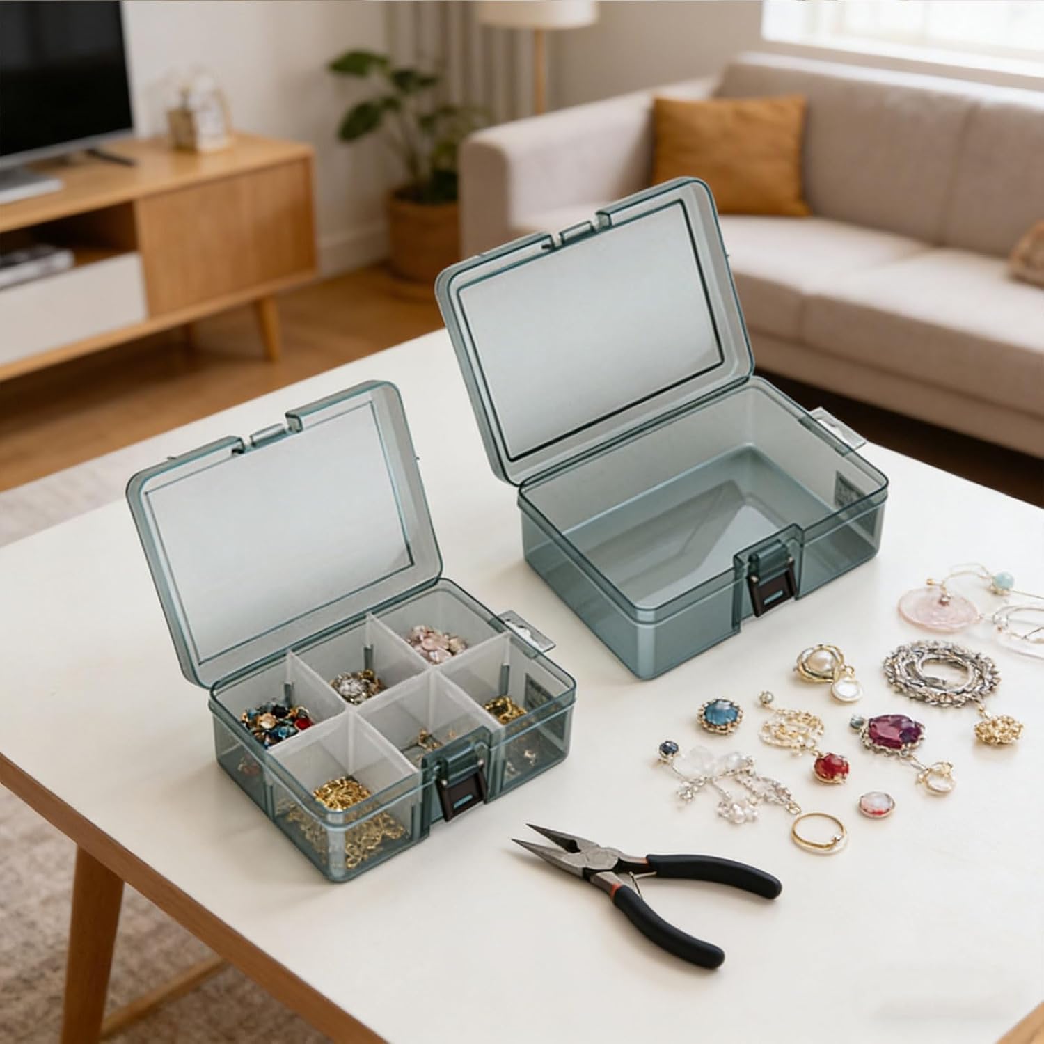 Impacts Tool Box Storage Container with Sliding Dividers Ideal for DIYer Supplies and Workshop Use Tool Storage Box with Dividers