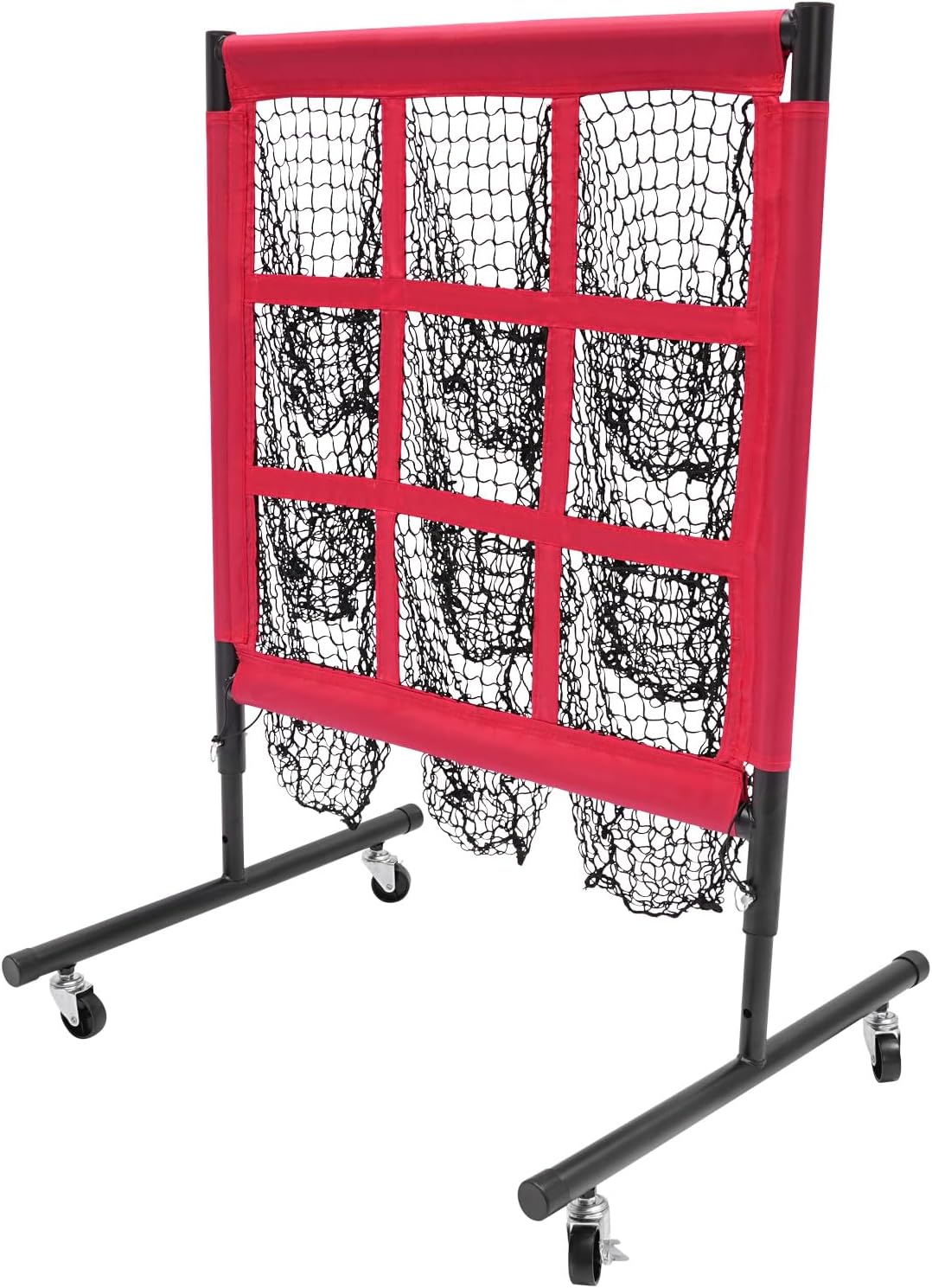 YIYIBYUS 9 Pocket Pitching Net for Baseball and Softball,Pitcher Training Net,Square Baseball Training Equipment for Hitting Pitching Practice, Baseball Training Net,Adjustable Height